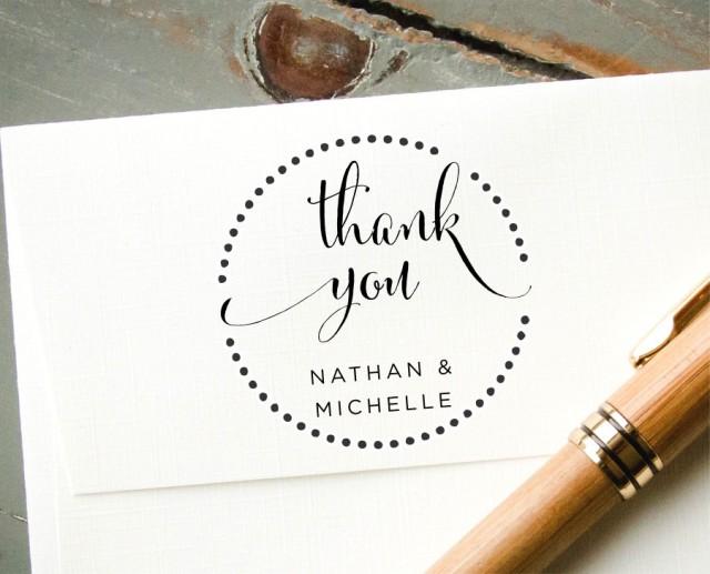 Self-Inking Wedding Favor Stamp, Custom Rubber Stamp, Thank You Card