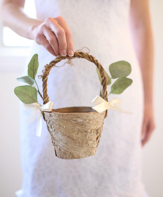 Flower Girl Basket Rustic Flower Girl Basket Rustic Wedding Decor
