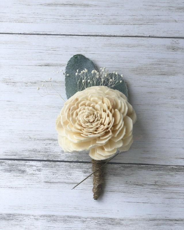 Sola Wood Boutonniere, Sola Flower Boutonniere, Sola Corsage 2937512
