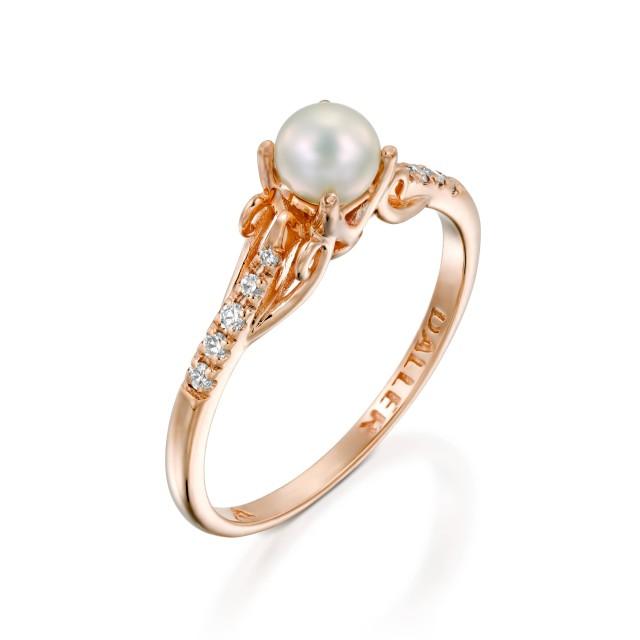 diamond and pearl gold ring