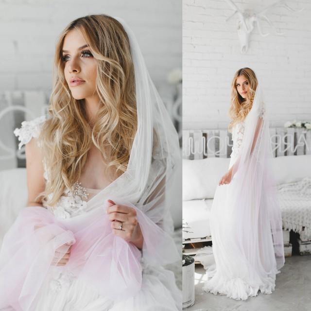 Blush Veil, Ombre Veil, Blush Pink Veil, English Net Veil, Soft Wedding