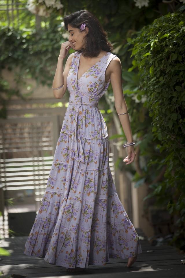 purple summer maxi dress