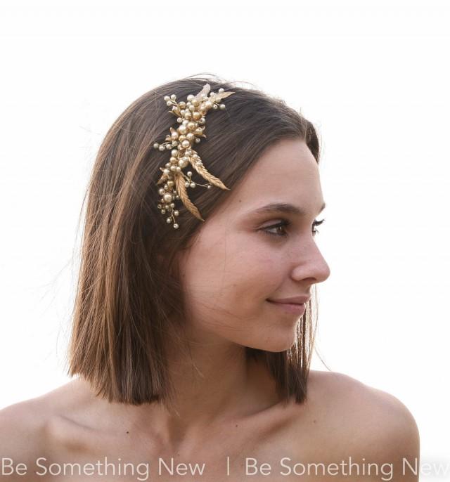 Gold Bridal Hair Comb Vintage Inspired Wedding Hair Accessory Headpiece