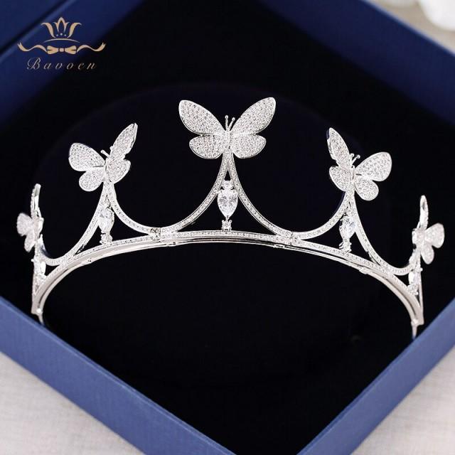 Beautiful Handmade Bridal Tiara, Wedding,Silver, Butterfly Crystal