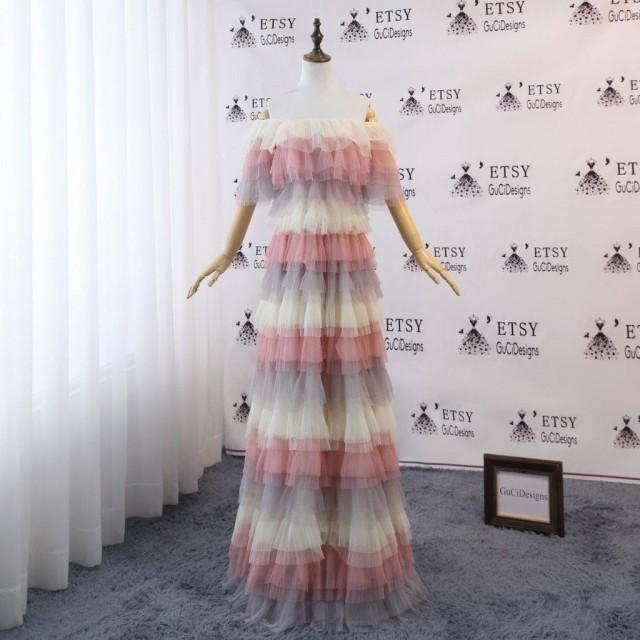 Champagne Layered Tulle Skirt 2025