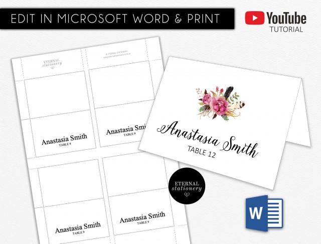 Ms Word Place Card Template