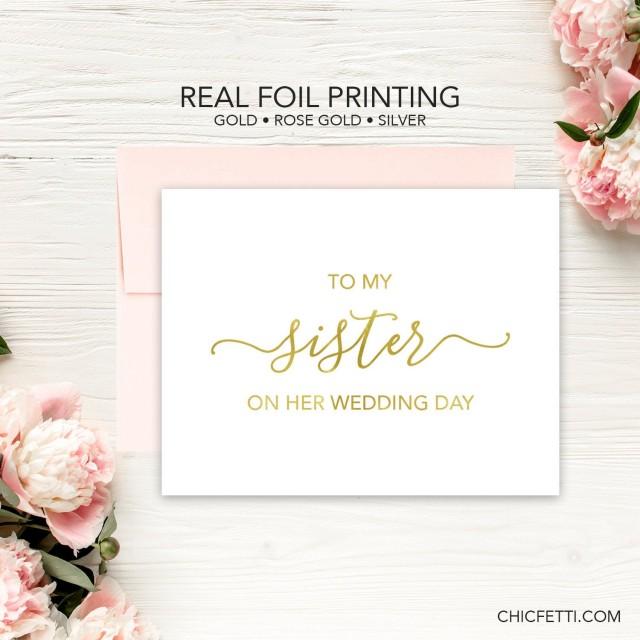 To My Sister On Her Wedding Day Card Wedding Card Day Of Wedding Cards Sister Wedding Card