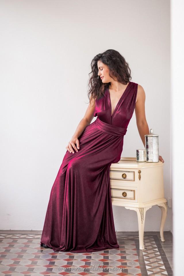 Maroon Bridesmaid Dress, Maroon Dress Long, Maroon Evening Dress, Long
