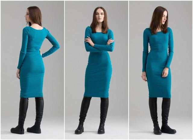 turquoise tight dress