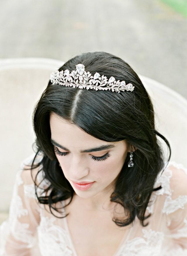 Tiara Bridal Tiara Crystal Tiara ADELIE Swarovski Crystal Bridal Silver