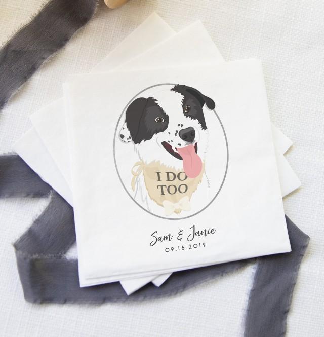 Dog Of Honor Cocktail Napkins For Wedding Wedding Bar Napkins With