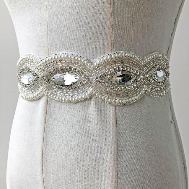 Bling Chunky Rhinestone Belt Applique Hot Glued Crystal Beaded Trimssparkling Accent For 6903