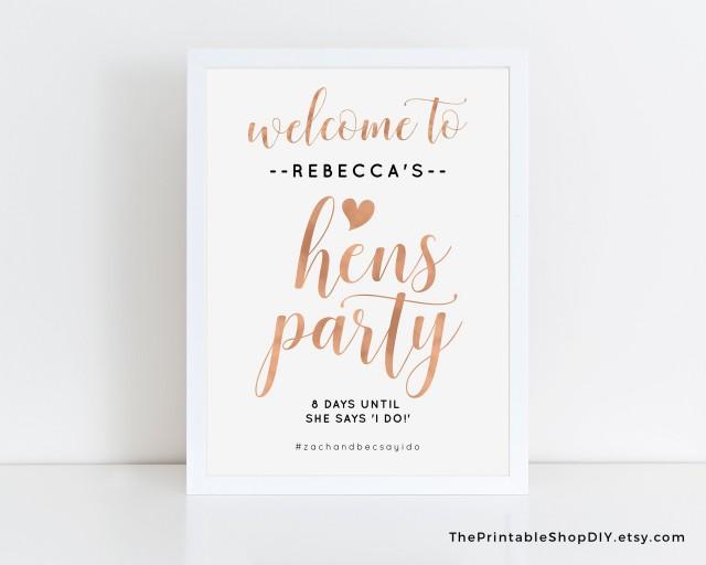 Rose Gold Hens Party Decorations Hens Party Sign Rose Gold Rose Gold