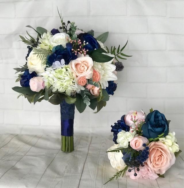 Navy Wedding Bouquet,Blush Bridal 