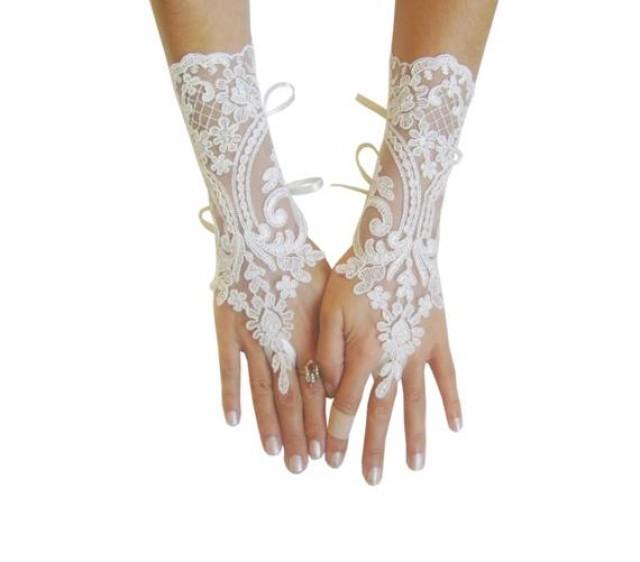 Ivory Wedding Gloves Bridal Gloves Lace Gloves Fingerless Gloves