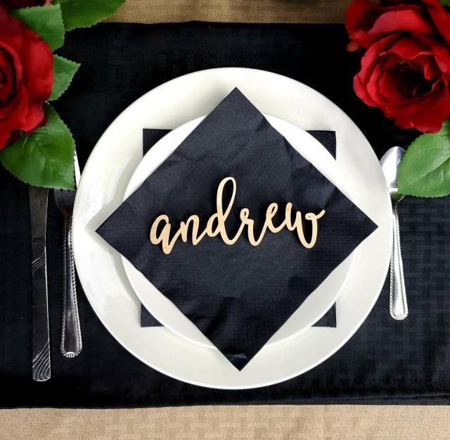 Name Place Cards. Wedding Name Place Plates. Wooden Table Names. SMALL