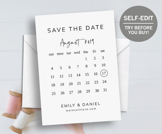 save the date calendar template