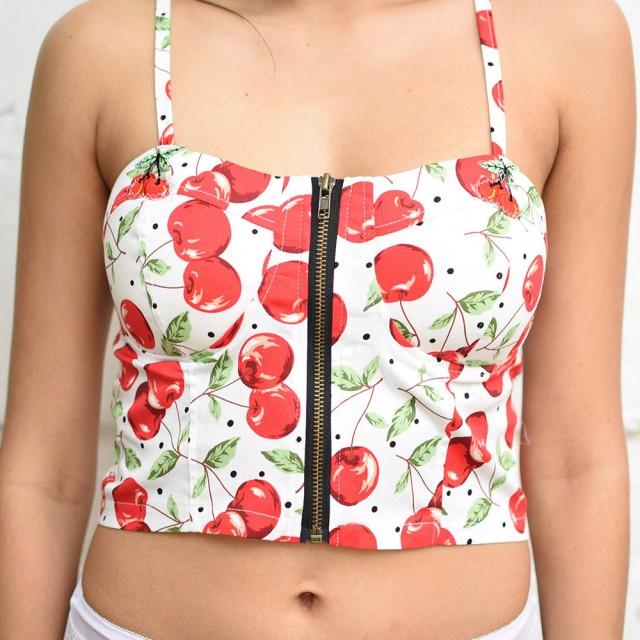 Chiyo Cherries White Bra Lingerie Bralette Embroidery Kawaii