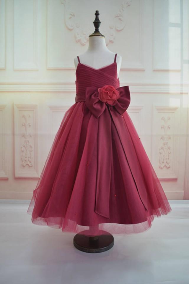 wine colored flower girl dresses