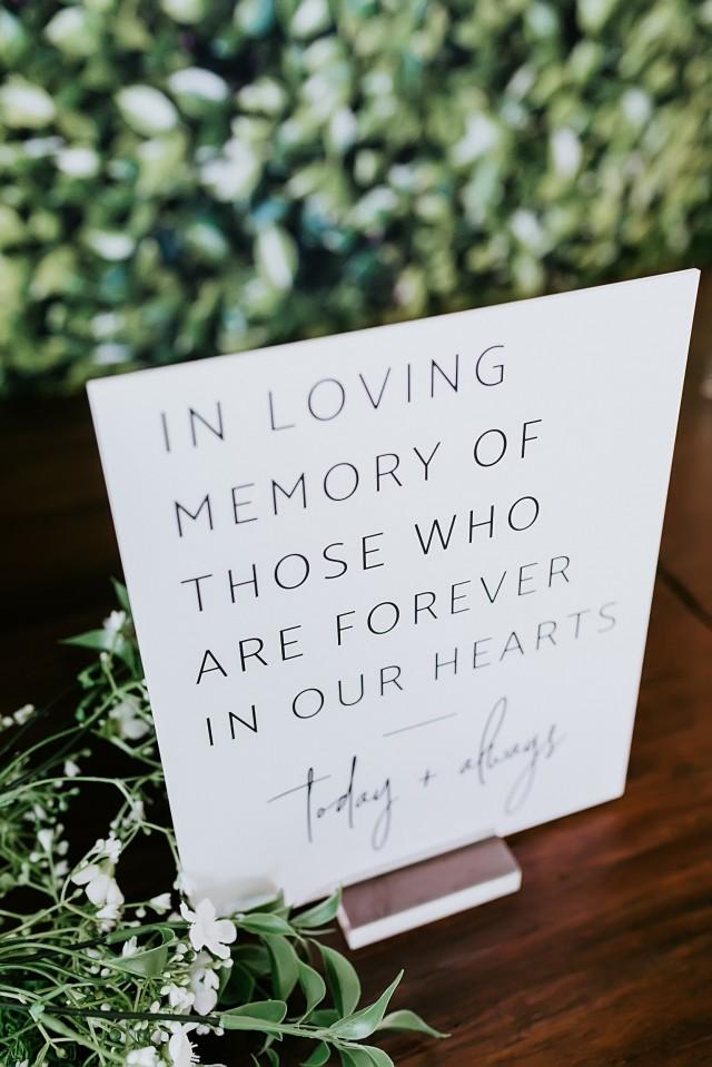 In Loving Memory Of Those Who Are Forever In Our Hearts Modern Clear Glass Look Acrylic Wedding