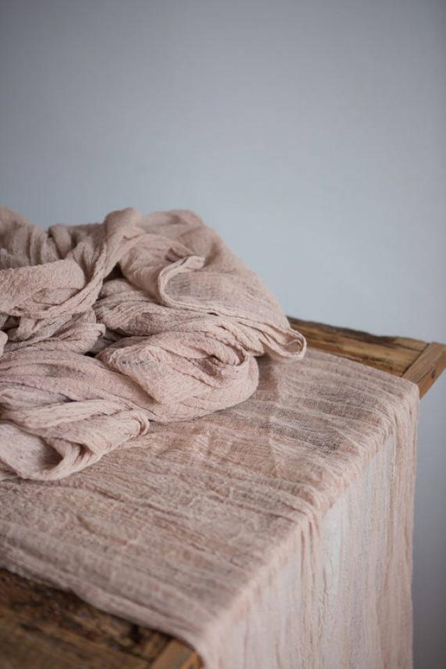 Gauze Table Runner Beige Rustic Wedding Centerpiece Cheesecloth Table ...