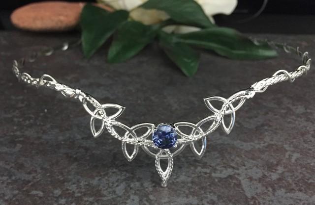 Irish Celtic Circlet Handmade In Sterling Silver Wedding Bridal Headpieces Trinity Knot 7209