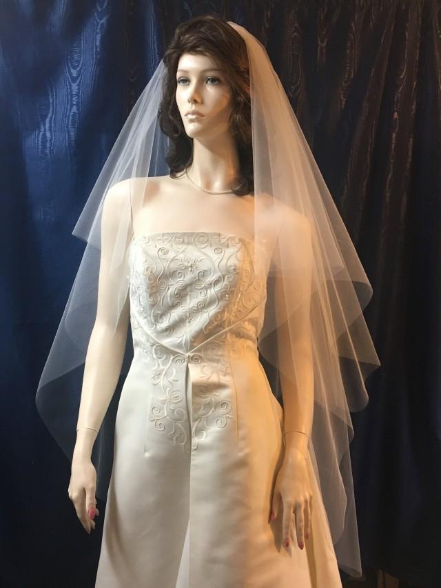 Wedding Veil,Bridal Veil, 2 Tier, Plain Cut Edge, Circle Cut , Waltz