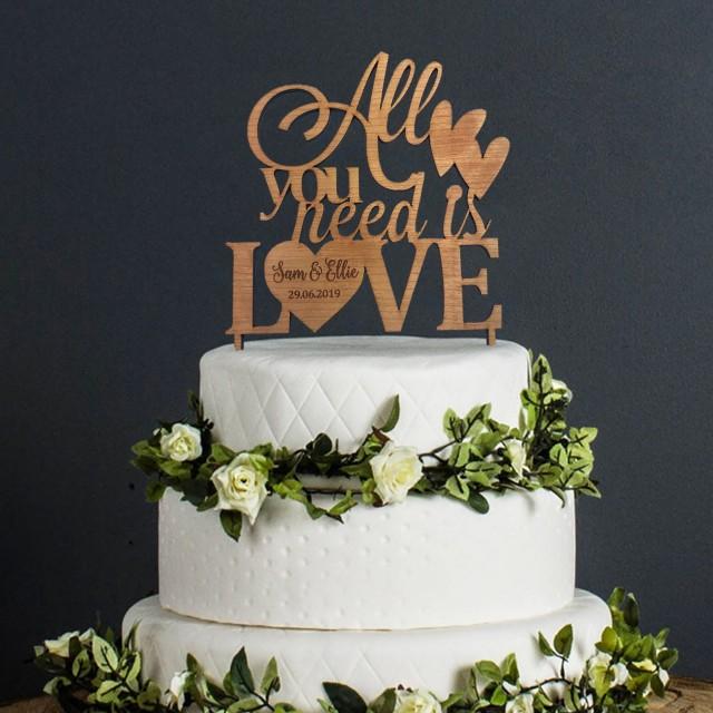 Cake Top Marriage Keepsake Anniversary Engraved Wedding Cake Topper Rustic Wood