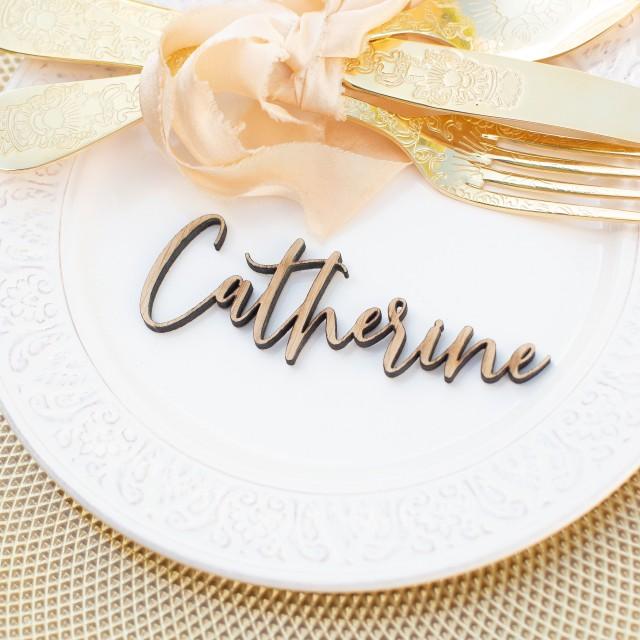 Place Setting Laser Cut MDF Silver Wooden Wedding Place Name Table names 