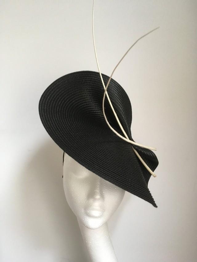 black and white occasion hat