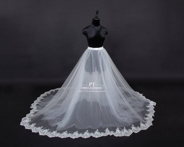 Lace Bridal Overskirt 101 Tulle Bridal Overskirt Detachable Overskirt Wedding Skirt Custom 9592