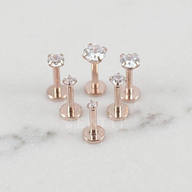16G Tiny 1.5mm 4mm Rose Gold Tragus Stud / Cartilage Earring/Tragus