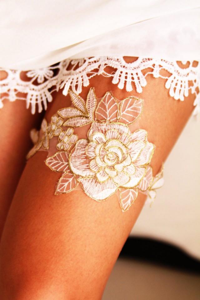 Wedding Garter Belt Bridal Lace Garter Bridal Shower Gift Rustic Garter Bohemian Garter Ivory