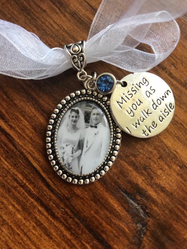 Custom Wedding Something Blue Photo Memory Charm To Attach To Bride