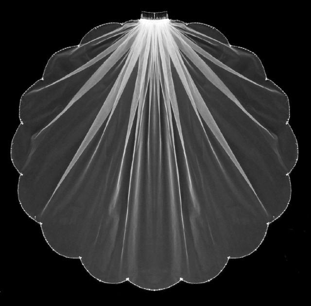 Crystal And Rhinestone Beaded Edge Scallop Knee, Waltz, Chapel