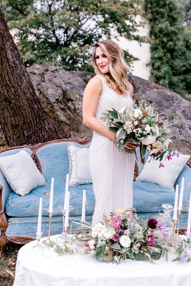 fully beaded wedding gown