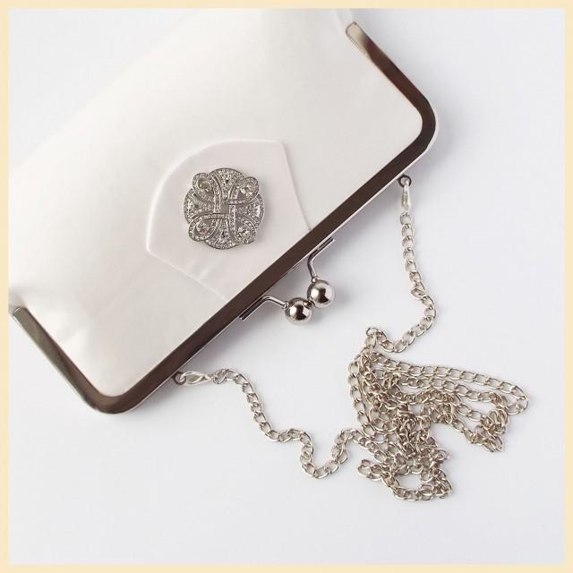 Wedding Clutch Bag, Ivory Bridal Purse, Bridal Clutch With Celtic Knot
