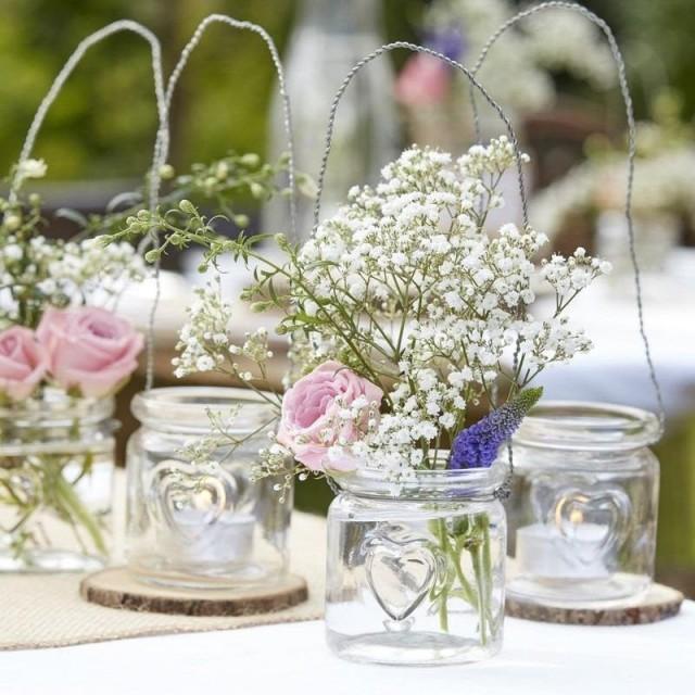 White Vintage Glass Tea Light Holder Rose Candle Pot Wedding Decor Table Favours 