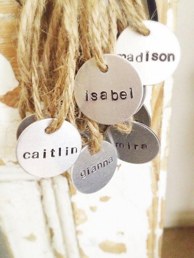 Stamped Metal Name Tag, Charms, Tags, Labels, Name Tags, Hand Stamped Charms 2964654 Weddbook