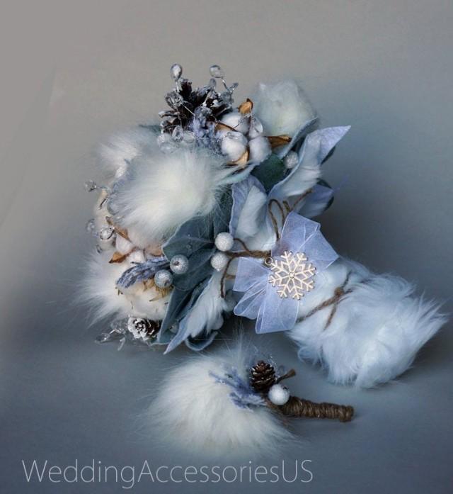Brooch Bouquet Winter Wedding Bouquet Alternative Bridal Bouquet Rustic
