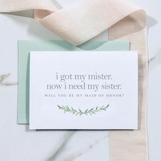 Sister Maid Of Honor Proposal Card Will You Be My Maid Of Honor 