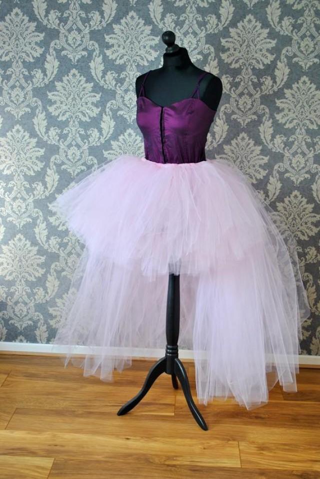 Adult Tutu High Low Prom Tutu Light Pink Bridal Tutu Wedding Bridal Tutu With Train Wedding 7069