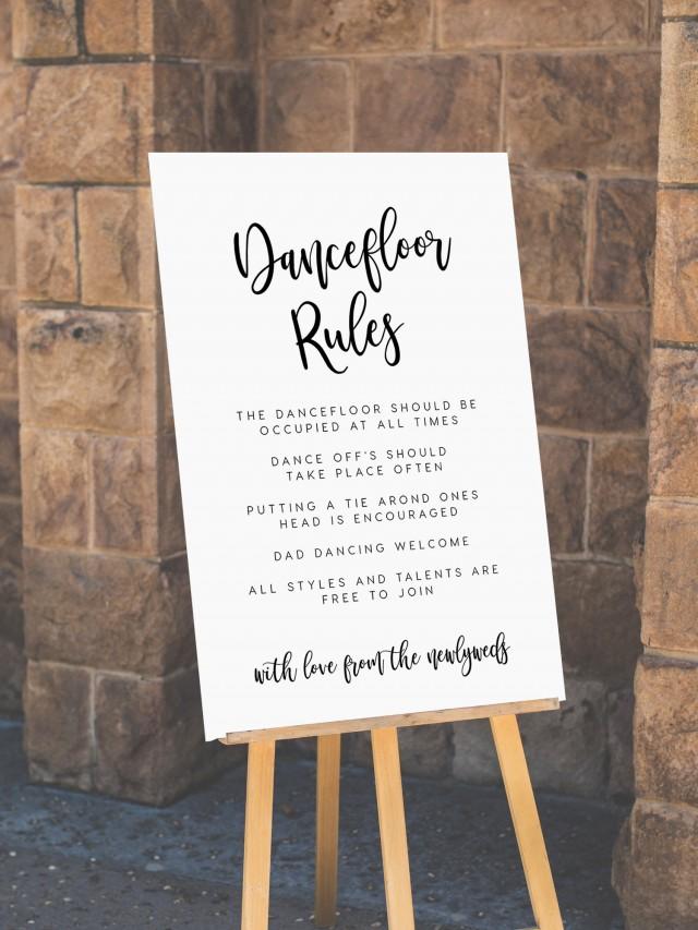 Dancefloor Rules Sign INSTANT DOWNLOAD Dance Floor Rules Sign, Dancing