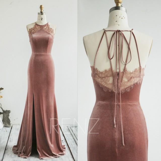 dusty rose velvet dress