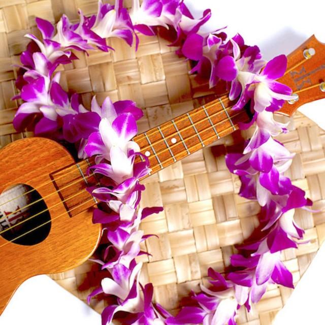 Hawaiian Lei - Flower Lei, Fresh Purple Orchid Lei. Fresh Lei From