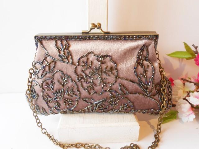 dusty rose evening bag