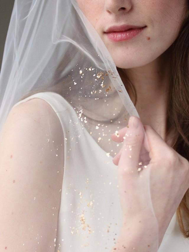 gold bridal veil