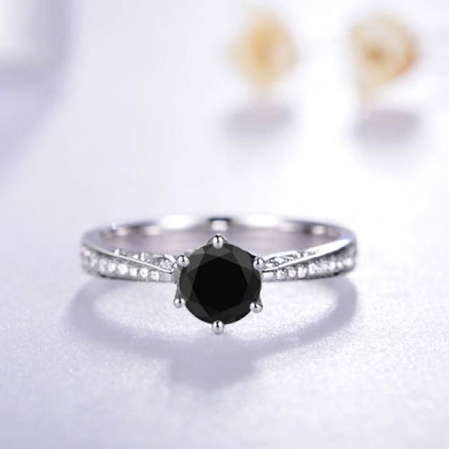 black diamond palladium ring