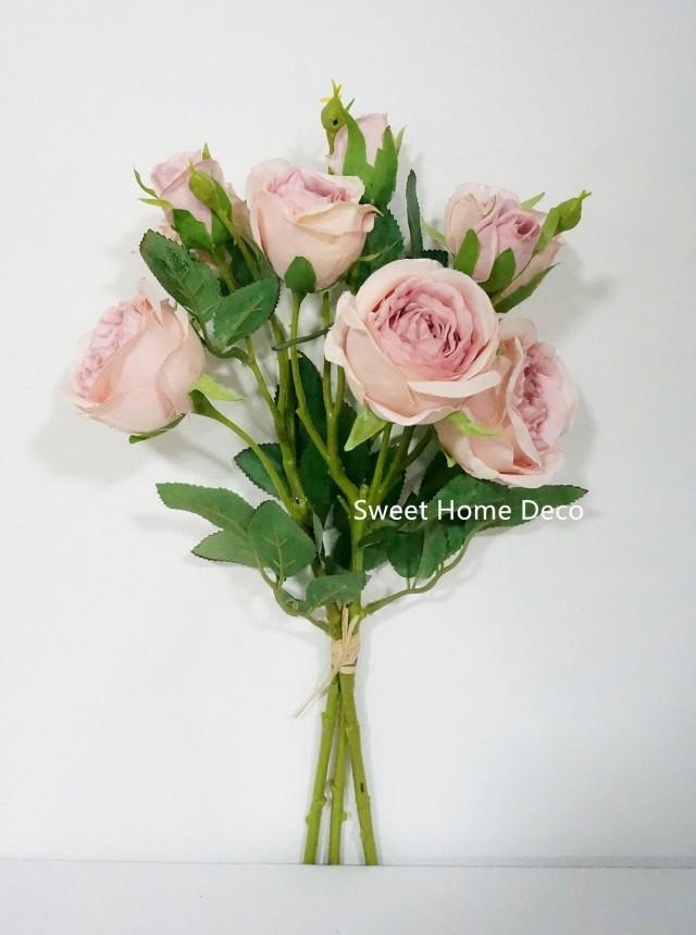 17'' Silk Cabbage Rose, Artificial Floral Bunch