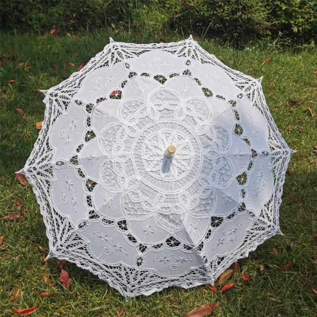 vintage white umbrella